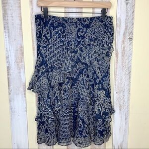 Lauren Ralph Lauren Petite Tiered Mid Silk Skirt